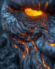 An extraterrestrial entity that thrives in molten lava close up