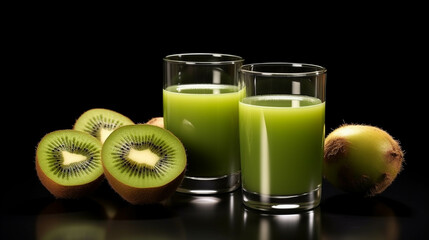 glass of kiwi juice  high definition(hd) photographic creative image