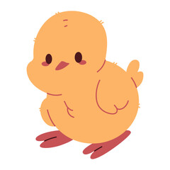 Cute little chick vector cartoon illustration isolated on a white background.