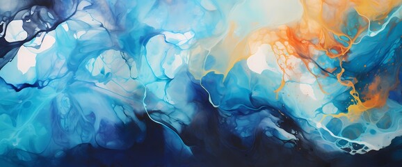 Glittering particles twinkle amidst swirling strokes of vibrant pigments, mesmerizing in this...