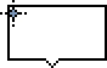 Foto op Plexiglas 8bit retro game pixel speech bubble balloon icon sticker memo keyword planner text box banner, flat png transparent element design © buzstop
