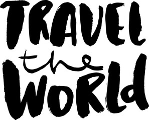 Travel the World Hand Drawn Ink Modern lettering Design - 779770303