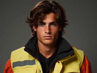 Young Man in Yellow and Safety vest