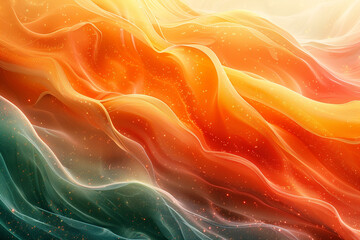 Vibrant waves in hues of tangerine orange and electric green, bringing a sense of excitement and energy to your presentation backdrop.