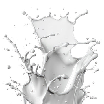 transparent milk splash isolated 3d realistic for design PNG