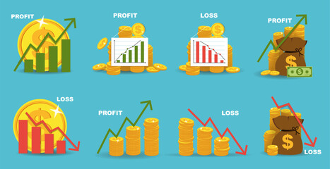 Financial profit and loss. Graph of growth