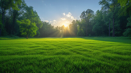 Summer Morning Lawn Enjoy the beauty of a serene Landscape