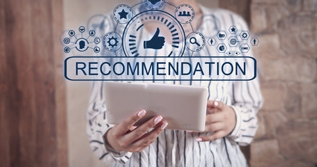 Concept of Recommendation. Business. Technology. Internet