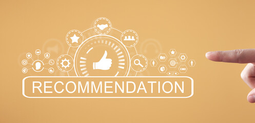 Concept of Recommendation. Business. Technology. Internet