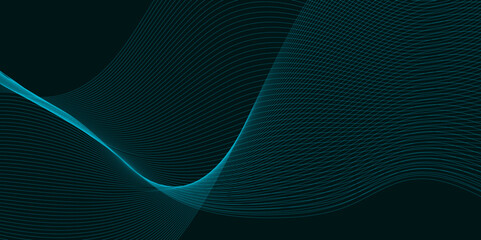 Gradient blue wavy flowing dynamic smooth curve lines background. Digital future technology concept. Design used for presentation, web design, cover, technology, science, data, magazine.