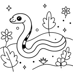 Cute snake in a grass vector