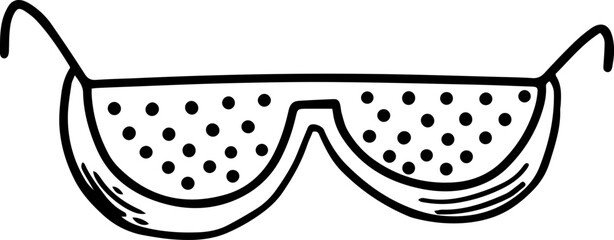 Optometry eyeglasses icon in doodle style. Medical test eyesight correction. Vector illustration
