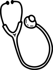 Doodle stethoscope icon. Sketch medical health care vector illustration