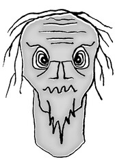 Old man monster linear drawing portrait - 779778393