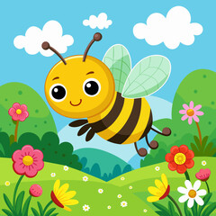 a-cute-bee-is-flying-over-a-meadow