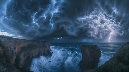 Stormy Skies Over Perilous Waters./n - obrazy, fototapety, plakaty