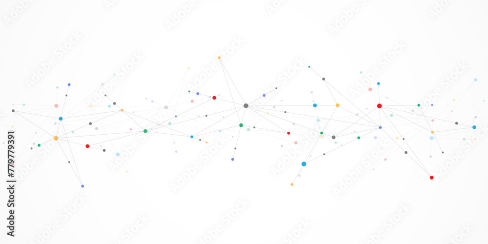 Poster vector illustration of minimalistic design with connecting the dots and lines. abstract geometric ba