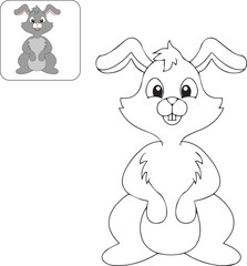 Female Rabbit Kids Coloring Vector