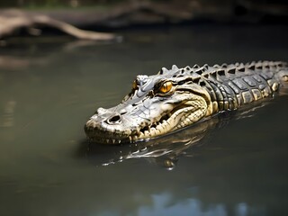 Fototapeta premium crocodile in the water