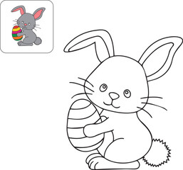 Grey Baby Rabbit Coloring for kids