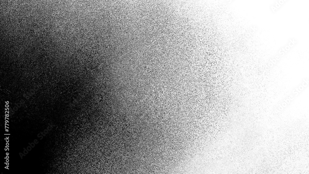 Poster Black noise grain transparent gradient background. Dust effect with Transparent png overlay background