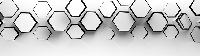 Modern 3D Hexagonal Pattern Background in Monochrome