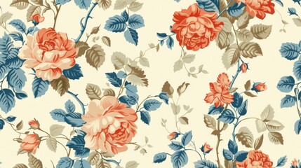 images of Vintage Florals arranged in a seamless pattern
