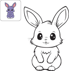Cute Small Bunny baby coloring for kids
