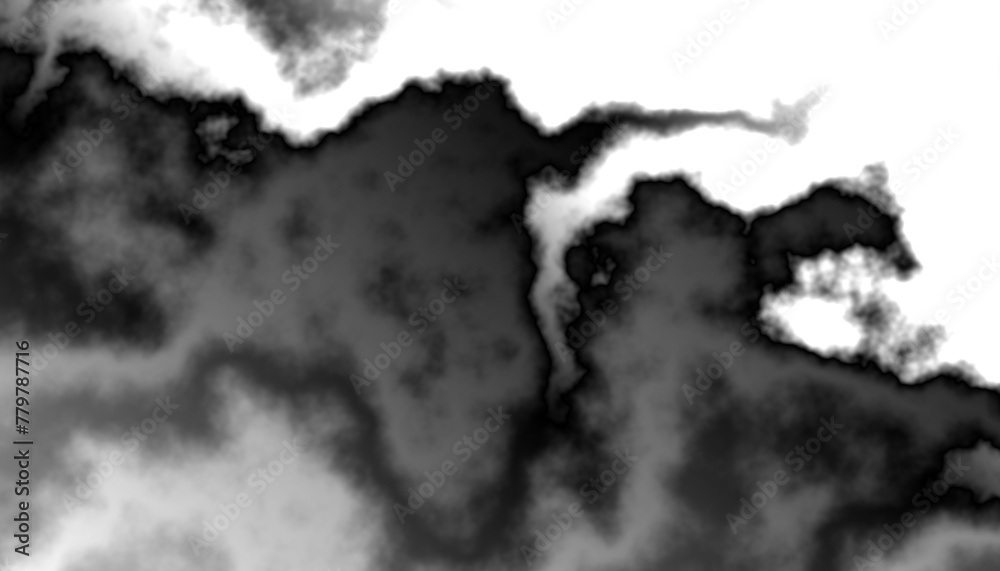 Leinwandbilder Black smoke steam isolated transparent background. Fog and mist effect for text or space. Overlay with transparent background