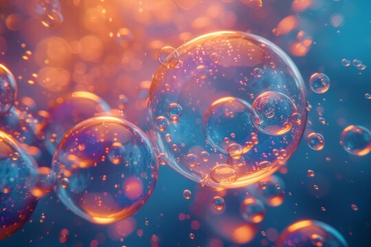 An enchanting image of vivid bubbles encompassed in a dreamy, colorful environment symbolizing imagination and fantasy