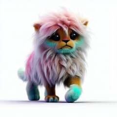 Obraz premium furry forest animal with beautiful colors and white background. with Generative AI technology 