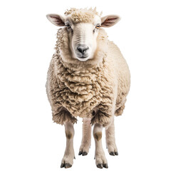 Standing Sheep on White Background
