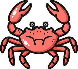 A simple flat illustration of an Alaskan king crab, symbolizing Alaska's seafood industry
