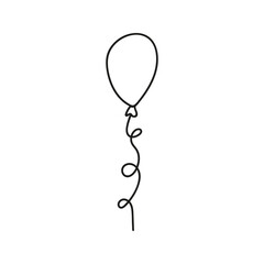 Celebration cute balloon. Hand drawn doodle vector illustration