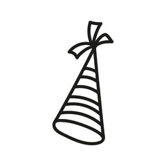 Celebration cute party cap, cone. Hand drawn doodle vector illustration of birthday party