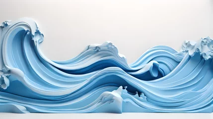 Foto op Canvas grey color 3d sea wave water landscape background wallpaper © Ivanda