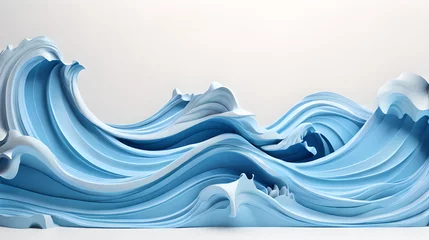 Rolgordijnen grey color 3d sea wave water landscape background wallpaper © Ivanda
