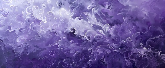 Soft lilac tendrils creating mesmerizing patterns over a canvas painted in shades of midnight violet. - obrazy, fototapety, plakaty