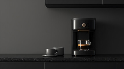 Coffee maker, wallpaper, an alternative way to produce refreshing beverages throughout the day - obrazy, fototapety, plakaty