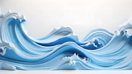Foto auf Acrylglas white color 3d sea wave water landscape background wallpaper © Ivanda
