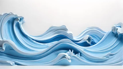 Rolgordijnen white color 3d sea wave water landscape background wallpaper © Ivanda
