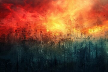 Intense abstract image with a fiery blend of red and orange depicting raw power and energy
