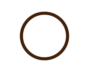Circle Shape Outline Brown Stroke Circle Shape Symbol Vector Illustration
