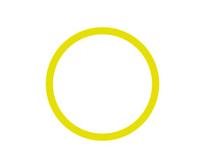 Circle Shape Outline Yellow Stroke Circle Shape Symbol Vector Illustration