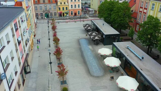 Market Square Olawa Ratusz Rynek Fontanna Aerial View Poland