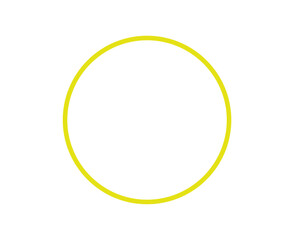 Circle Shape Outline Yellow Stroke Circle Symbol Vector Illustration
