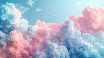 Fototapeta premium A 3D illustration featuring cloud formations arranged in geometric patterns
