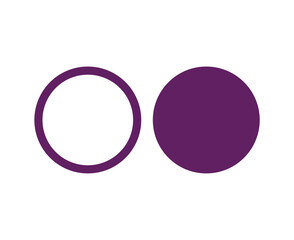 Circle Outline Stroke And Circle Shape Purple Symbol Vector Illustration
