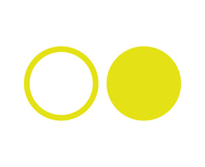 Circle Outline Stroke And Circle Shape Yellow Symbol Vector Illustration