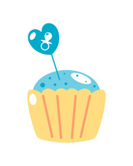 baby shower blue cupcake